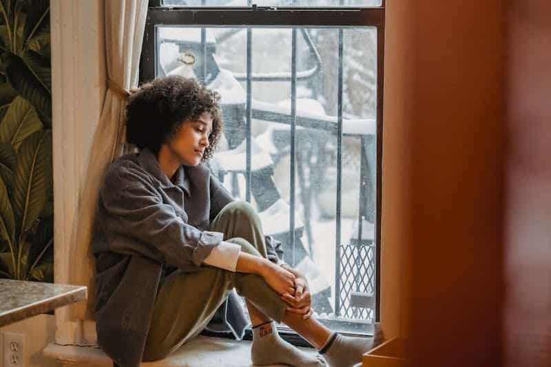 woman looking sad