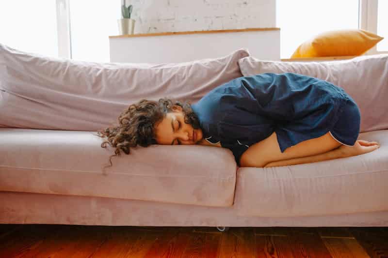woman with tummy pain
