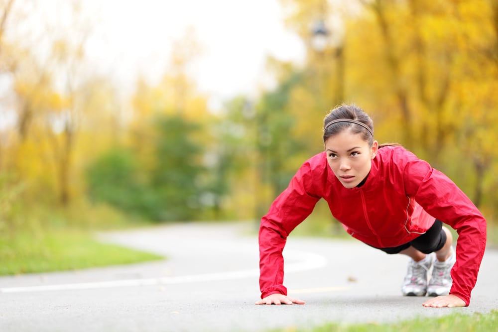 woman doing push up